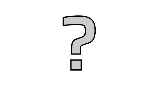 a large grey question mark