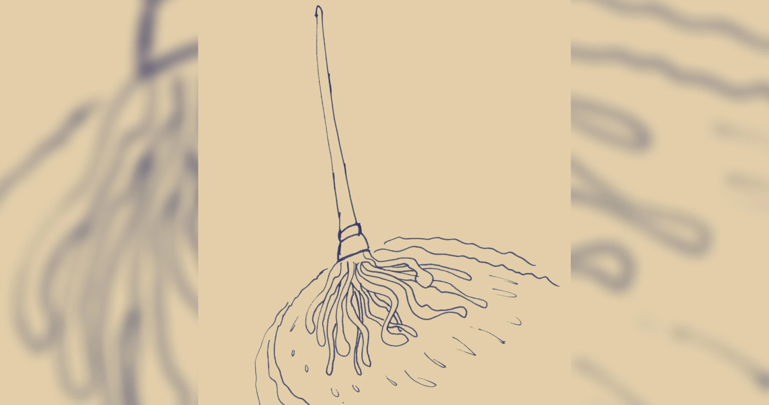 the mop moving through something resembling a liquid